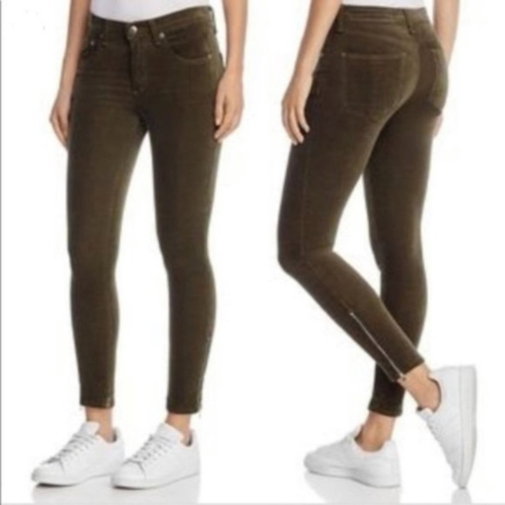 Rag & Bone AmeOlive Velvet Zipper Capri Size 24